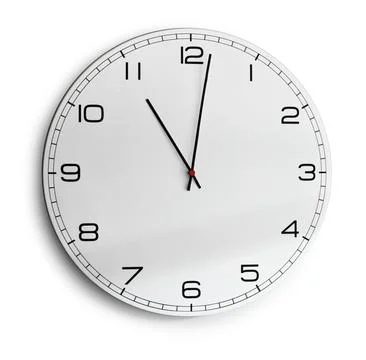 Modern wall clock isolated on white Stock Photos