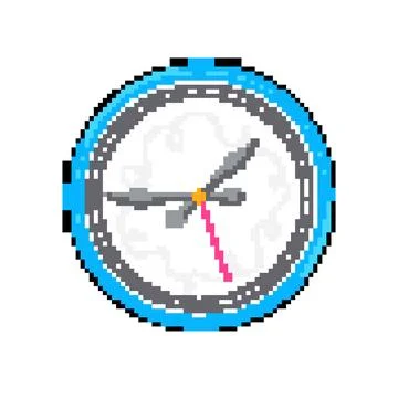 Modern wall clock pixel art vector illustration Stock-Illustration