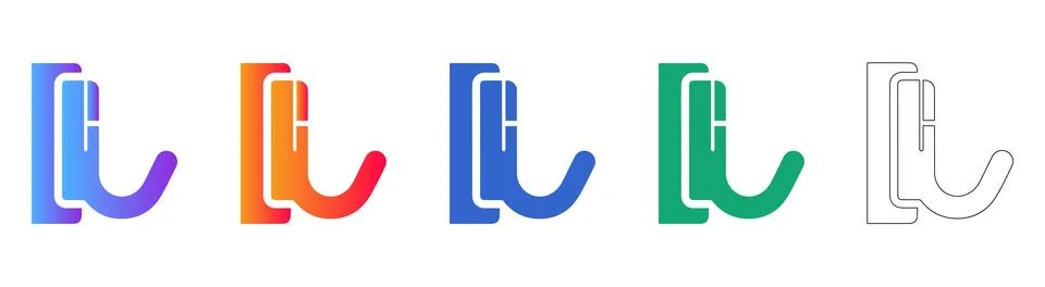 Modern Wall Hook Hanger Hardware Icons Stock Illustration