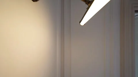 Modern Wall Lamp in Soft Bathroom Glow Video stock 307831503