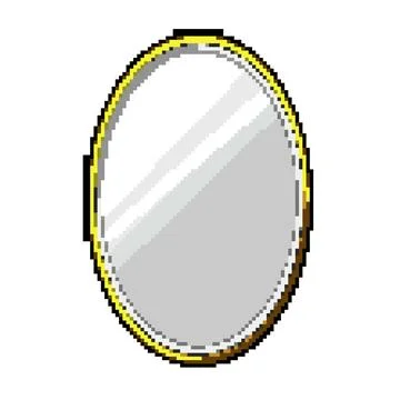 Modern wall mirror pixel art vector illustration Stock Illustration