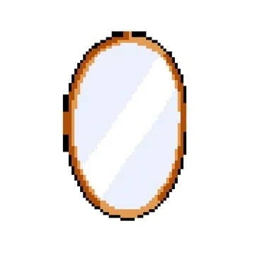 Modern wall mirror pixel art vector illustration Ilustración de archivo