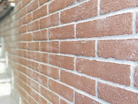 Modern wall of red brick Stock Photos