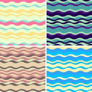 Modern wallpaper set with bold abstract patterns, fluid geometry, and rich co Illustrazione stock