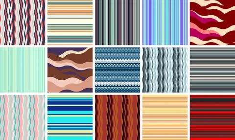 Modern wallpaper set designed with expressive patterns and bold abstractions, Stock Illustration