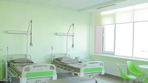Modern ward for patients  Stock Footage 81831984