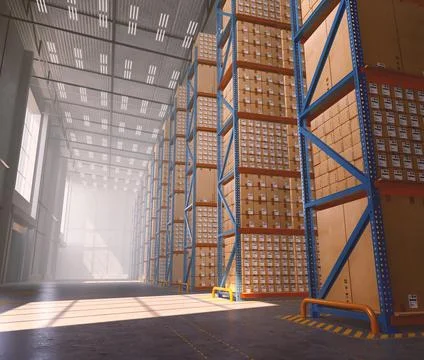 Modern Warehouse Interior Stock Illustration