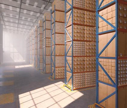 Modern Warehouse Interior Stock Illustration