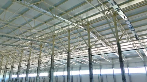 Modern warehouse interior with ventilation system Stock Footage 339245222