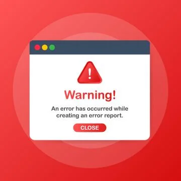 Modern warning pop up with flat design on red background. Vector illustration イラスト素材