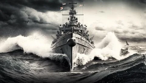 A modern warship Stock Illustration