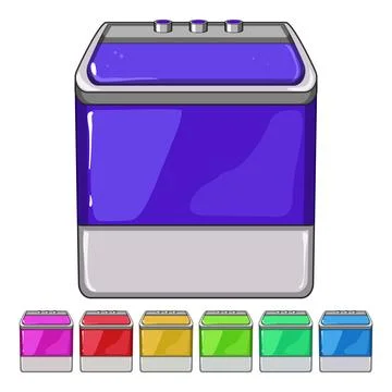 Modern washing machine cartoon vector graphic Stock Illustration