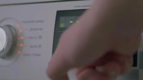 The Modern Washing Machine Control Panel operates with advanced technology for e Foto stock