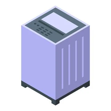 Modern washing machine with digital display and control panel simplifying l.. Stock Illustration