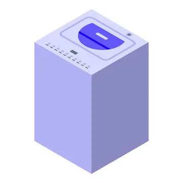 Modern washing machine with digital display isometric view Illustrazione stock