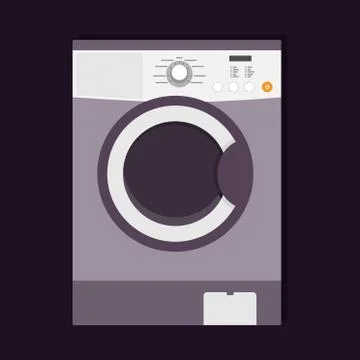 Modern washing machine with a front loading, illustration in flat style, isol Stock Illustration