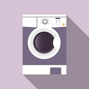 Modern washing machine with a front loading, vector illustration in flat styl Stock Illustration