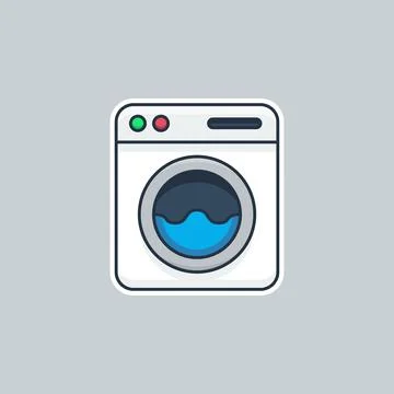 Modern washing machine icon with clean design Stock Illustration