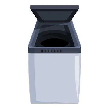 Modern washing machine with open lid showing empty drum Illustrazione stock