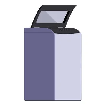 Modern washing machine standing with open lid Illustrazione stock