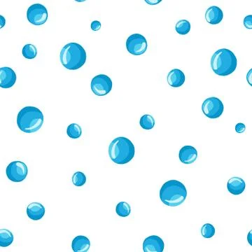 Modern water bubbles seamless pattern on a white background. Stock Illustration