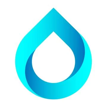 A modern water drop logo featuring a smooth blue gradient Illustrazione stock