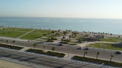 Modern Waterfront with bicycle lane  Stock Footage 333591982