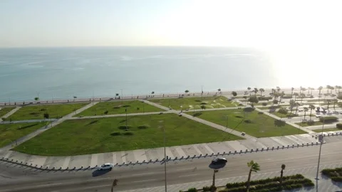 Modern Waterfront Pathway with man made lake Stockbeeldmateriaal 333591986