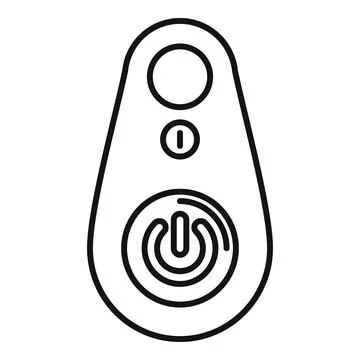 Modern waterproof wireless speaker with power button icon Stock Illustration