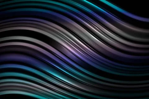 Modern wave pattern with a black background. Illustration Stock Photos