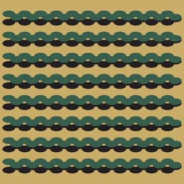 Modern Wavy Seamless Pattern with Dark Green and Black Curves Stock Illustration