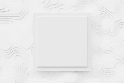 Modern wavy white background for texture. Repeated square and circular geometric Stock Illustration