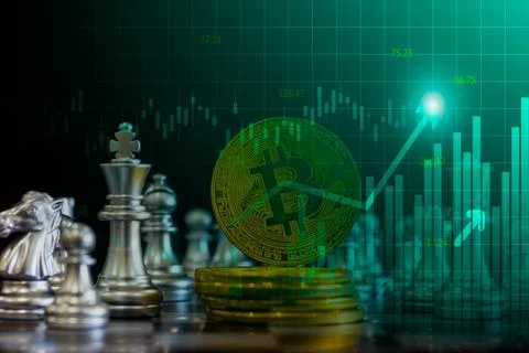 Modern way of exchange. Bitcoin is convenient payment in global economy mar.. Stock Photos