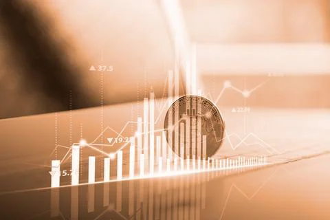 Modern way of exchange. Bitcoin is convenient payment in global economy mar.. Stock Photos