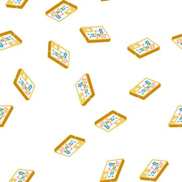 Modern weapon plan isometric icon seamless pattern Stock Illustration