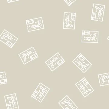 Modern weapon plan line vector seamless pattern Stockillustratie