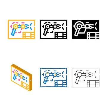 Modern weapon plan mix color icon vector Stock Illustration