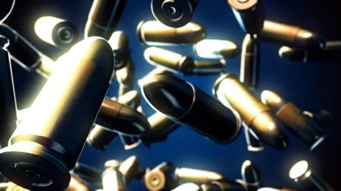 Modern weapon on red background. 3D rendering Stock Illustration