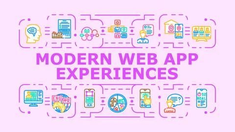 Modern web app experiences banner icon vector illustration Stock Illustration