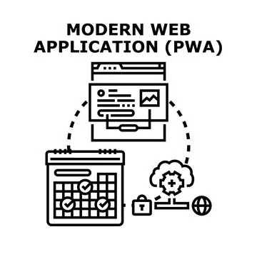 Modern web application pwa development planning icon イラスト素材