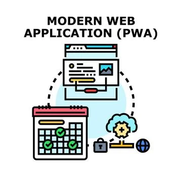 Modern web application pwa development planning icon Stock Illustration