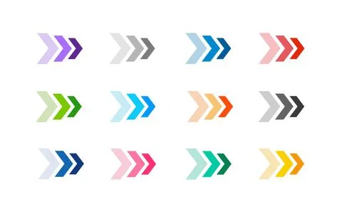 Modern web arrows colourful set, great design for any purposes. Cursor icons set Stock Illustration