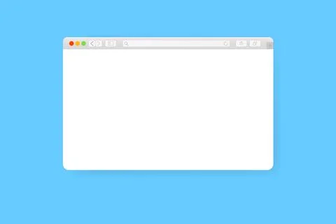 Modern web browser window design isolated on blue background. Web window screen Stock Illustration