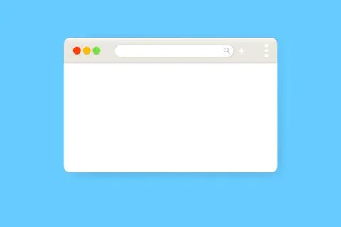 Modern web browser window design isolated on blue background. Web window screen Illustrazione stock