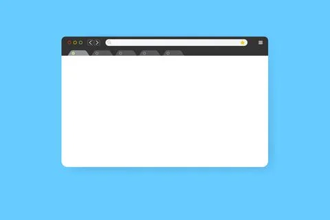 Modern web browser window design isolated on blue background. Web window screen イラスト素材