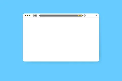 Modern web browser window design isolated on blue background. Web window screen Stock Illustration