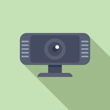Modern web camera icon on green background Stock Illustration