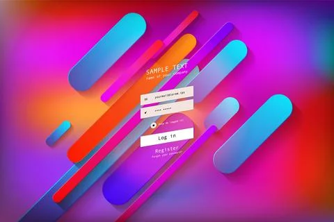 Modern web card login form Illustrazione stock
