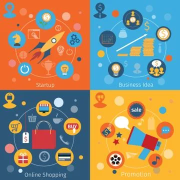 Modern web concepts set Stock Illustration