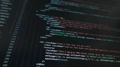 Modern Web Development Code Displayed on Dark Computer Monitor Screen 库存影片 334728122